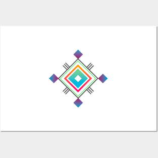 Abstract indigenous geometric symbol Posters and Art
